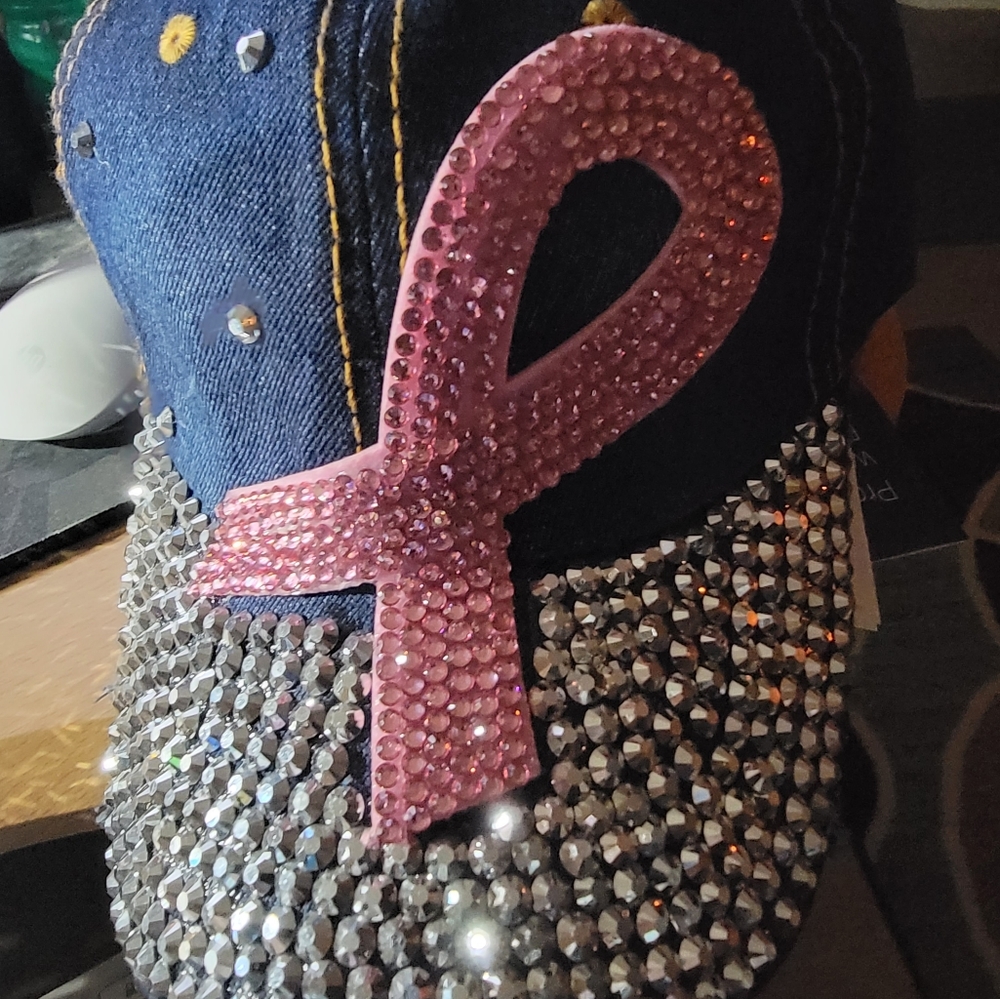 New Blue Jean Rhinestone Adjustable Baseball Cap
